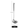 Premium 316 stainless steel soup ladle with a 34.5cm long hollow ergonomic handle - 316 Stainless Steel Soup Ladle / 34.5cm x 9.2cm (180g)
