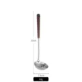 304 stainless steel slotted spoon with ergonomic wooden handle, 30cm length kitchen tool - Hot Pot Skimmer