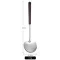 304 stainless steel kitchen turner with wood handle, 37cm length and weight specifications - Mushroom Spatula (L)