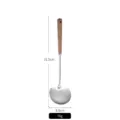 Stainless steel mushroom-shaped cooking spoon with wooden handle, 31.5cm total length - Mushroom Spatula (S)