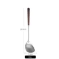 304 stainless steel kitchen turner with wooden handle, 32.8cm length, variant view - Small Round Spatula