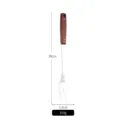 Profi 38 cm Edelstahl Grillgabel mit ergonomischem Sapele-Holzgriff, 159 g Gewicht - Fleischgabel