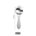 Mini 304 stainless steel ice cream spoon, 9.5cm length, 23g weight, silver finish - Round Spoon