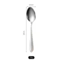 Stainless steel dinner spoon with double gold lines, 20cm length and 54g weight. - Dinner Spoon