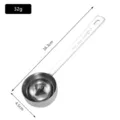 Cuillère doseuse à café en acier inoxydable 304 de 30 ml avec long manche suspendu - 430 Grand (30ml)