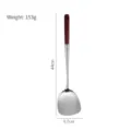 Espátula larga de acero inoxidable con mango de madera de eucalipto, 44cm - Espátula de Cocina 201 (Eucalipto)