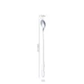 Langer Rührlöffel aus Edelstahl mit Kürbisgriff, 262 mm Länge, 38 g Gewicht - Flaschenkürbis Griff Spitzer Löffel (26) / Silber