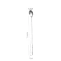 Edelstahl Rührlöffel mit langem Griff und Kürbis-Design am Ende, Länge 258mm. - Flaschenkürbis Griff Runder Löffel (26) / Silber