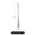 Professional silver stainless steel fruit knife with serrated blade, 14.5cm long - Large Mirror Polished Dessert Knife / Silver