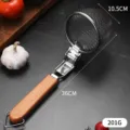 Edelstahl-Nudelsieb mit langem hitzebeständigem Holzgriff für den Haushalt 36cm - Flacher Holzgriff Kurz (10#) / 10.5cm