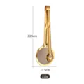 Gold 304 stainless steel 2-in-1 frying tong with strainer spoon, bear paw design - 304 Gold
