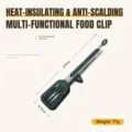 Green stainless steel standing food clip with heat-resistant handle and hanging loop - 9 Inch / 3-Line Head / Dark Green