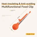 Professional orange stainless steel food tongs with standing design for buffet serving - 9 Inch / Round Head / Orange Red