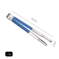 Professional 25.5cm stainless steel food tongs with blue handle grip for BBQ buffet - 10" / Dark Blue