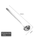 Premium 304 stainless steel long handle spoon with 23.8cm length and 4.2cm round bowl - Small