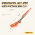 Orange stainless steel food tongs with serrated grip and hanging ring for buffet serving - 12 Inch / Comb Type / Orange Red