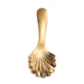 Eleganter goldener schalenförmiger Dessertlöffel aus Edelstahl 304 mit kurzem Griff - Gold Muschel Teelöffel