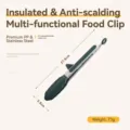 Green stainless steel food clip with PP handle, heat resistant kitchen tongs - 9 Inch / Flower Shape Clip / Dark Green