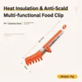 Orange stainless steel food clip in 26.7cm length - 9 Inch / Comb Type / Orange Red