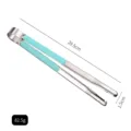 High-quality 29.5cm stainless steel BBQ food tongs with a non-slip cyan handle for grilling - 12 Inch / Light Blue
