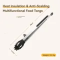 Long stainless steel food tong with green heat-resistant PP handle for cooking and buffet, 38cm long - 14" / Noodle Tong / Dark Green
