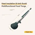 Green standing food tong made of stainless steel and heat-resistant plastic with hanging loop - 12 Inch / Semicircle Clip / Dark Green