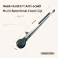 37.8cm Green stainless steel food clip with anti-scald PP handle and convenient hanging hole - 14" / Round Head / Dark Green