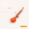 Orange stainless steel food clip with heat-resistant handle and standing base. - 9 Inch / Semicircle Clip / Orange Red