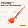 Orange stainless steel food clip with standing bracket and PP handle, 33cm length - 12 Inch / Semicircle Clip / Orange Red