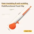Premium orange stainless steel food clip with 37.5cm length and anti-scalding handle - 14" / Semicircle Clip / Orange Red