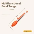 Orange stainless steel food tong with PP handle - 9 Inch / Noodle Tong / Orange Red