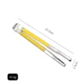 Yellow stainless steel BBQ food tongs with non-slip grip handle, 22.5cm long size - 9 Inch / Yellow