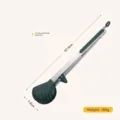 Long green stainless steel kitchen food tongs with standing support and measurements - 14" / Semicircle Clip / Dark Green