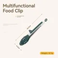 Green stainless steel kitchen food tongs with non-slip handle and hanging loop design - 9 Inch / Noodle Tong / Dark Green