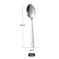 Portable stainless steel camping spoon with 19cm length, silver finish and handle hole - Single Hole Dinner Spoon