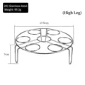 201 stainless steel egg steaming rack with high legs, 17.5cm diameter SKU - 201 Stainless Steel Large (H7cm)