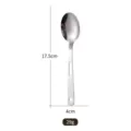 Portable stainless steel camping cutlery spoon with hollow handle design, 17.5cm length - Double Hole Dinner Spoon