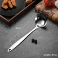 Hochwertiger Schöpflöffel aus Edelstahl 33cm lang mit einer 9,2cm breiten Schale - Porridge Ladle (Drop Hole)