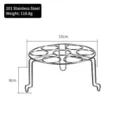 Multi-functional 201 stainless steel egg steamer rack with 7 holes, 15cm diameter - 201 Stainless Steel Upper Rack (H8cm)