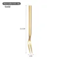 Polished golden stainless steel mooncake fruit fork, 13.1cm length and 18g weight - 13.1cm / Gold Plated Fork