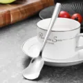 Elegant mirror polished stainless steel dessert spoon ideal for cakes yogurt and coffee - Square Handle Spoon
