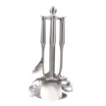 Edelstahl Küchenhelfer Set mit Ständer in Silber-Optik für die Küche - 7-Teiliges Set mit Ständer