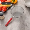 Hochwertiges Edelstahlsieb mit ergonomischem rotem Griff, Größe 16# SKU-Variante - 16cm