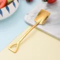 Goldener schaufelförmiger 304 Edelstahllöffel für Dessert, Eis und Kaffeerühren - Flacher Pfannenwender / Gold