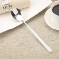 Korean style 304 stainless steel spoon with long white painted handle for coffee - Spoon / White