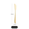 Golden 304 stainless steel fruit knife, 13cm length, 9g lightweight dessert cutlery - Gold Dessert Knife