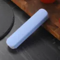 Compact light blue portable storage case for stainless steel dessert forks - Sky Blue Storage Box