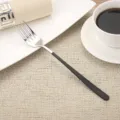 304 stainless steel dinner fork featuring a sleek black matte finish long handle - Fork / Black