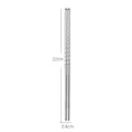 Durable 22cm stainless steel chopsticks with anti-slip spiral handle and 0.4cm tip - Spiral Non-Slip Handle Chopsticks