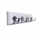 Appiattino appendiabiti da parete senza foratura, barra porta abiti adesiva per bagno. - Bianco
